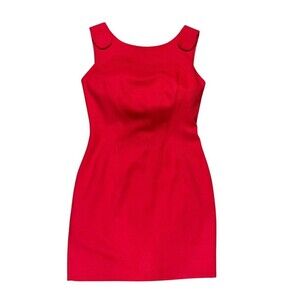 Scaasi Designer Red Vintage Cutout Minidress Size 6 Sleeveless Bodycon Rare